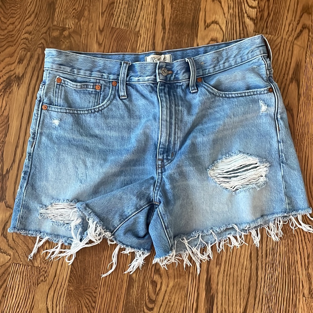 Madewell relaxed mid length denim short